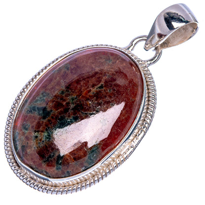 Rare Grass Garnet Pendant 1 3/4" (925 Sterling Silver) P40721