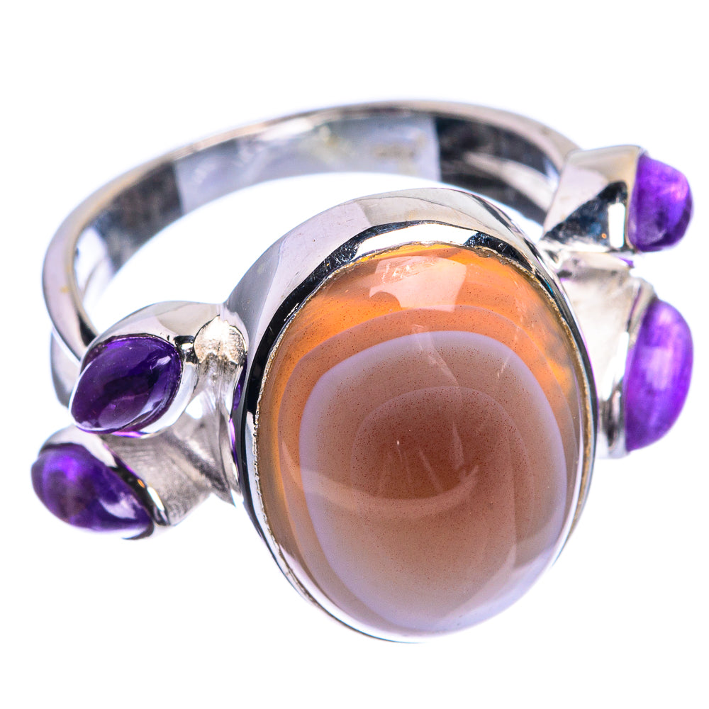 Botswana Agate, Amethyst Ring Size 7 (925 Sterling Silver) R144120