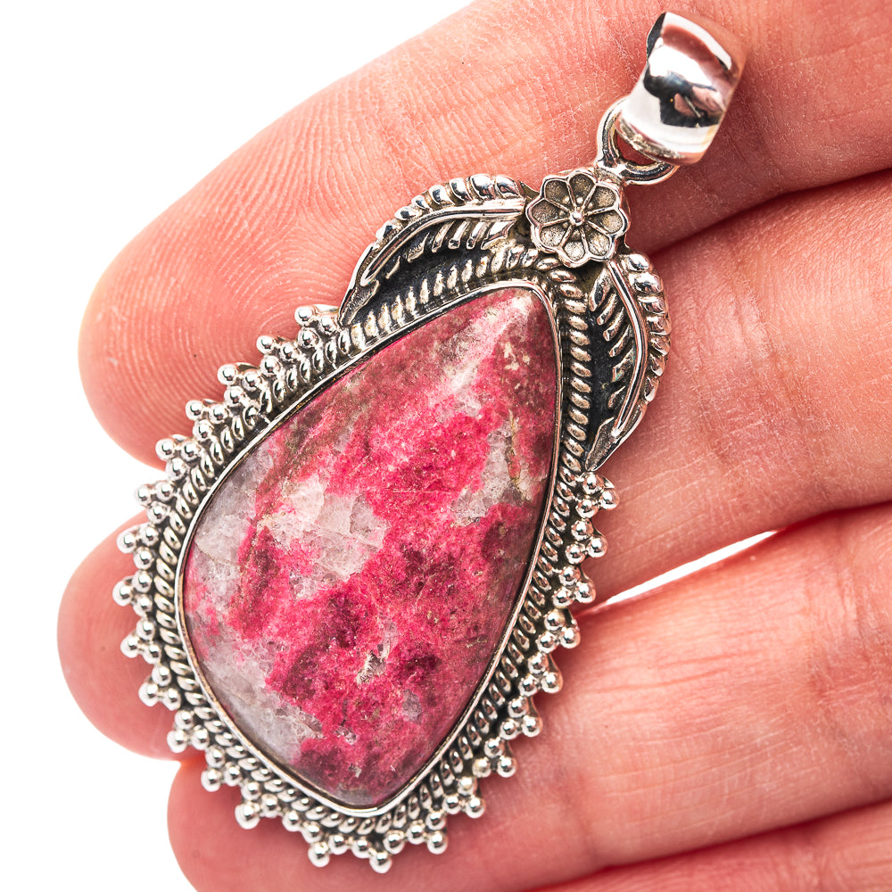 Premium Southwestern Style Thulite Pendant 2 1/8" (.925 Sterling Silver)