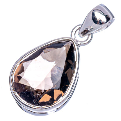 Smoky Quartz Pendant 1 1/8" (.925 Sterling Silver)