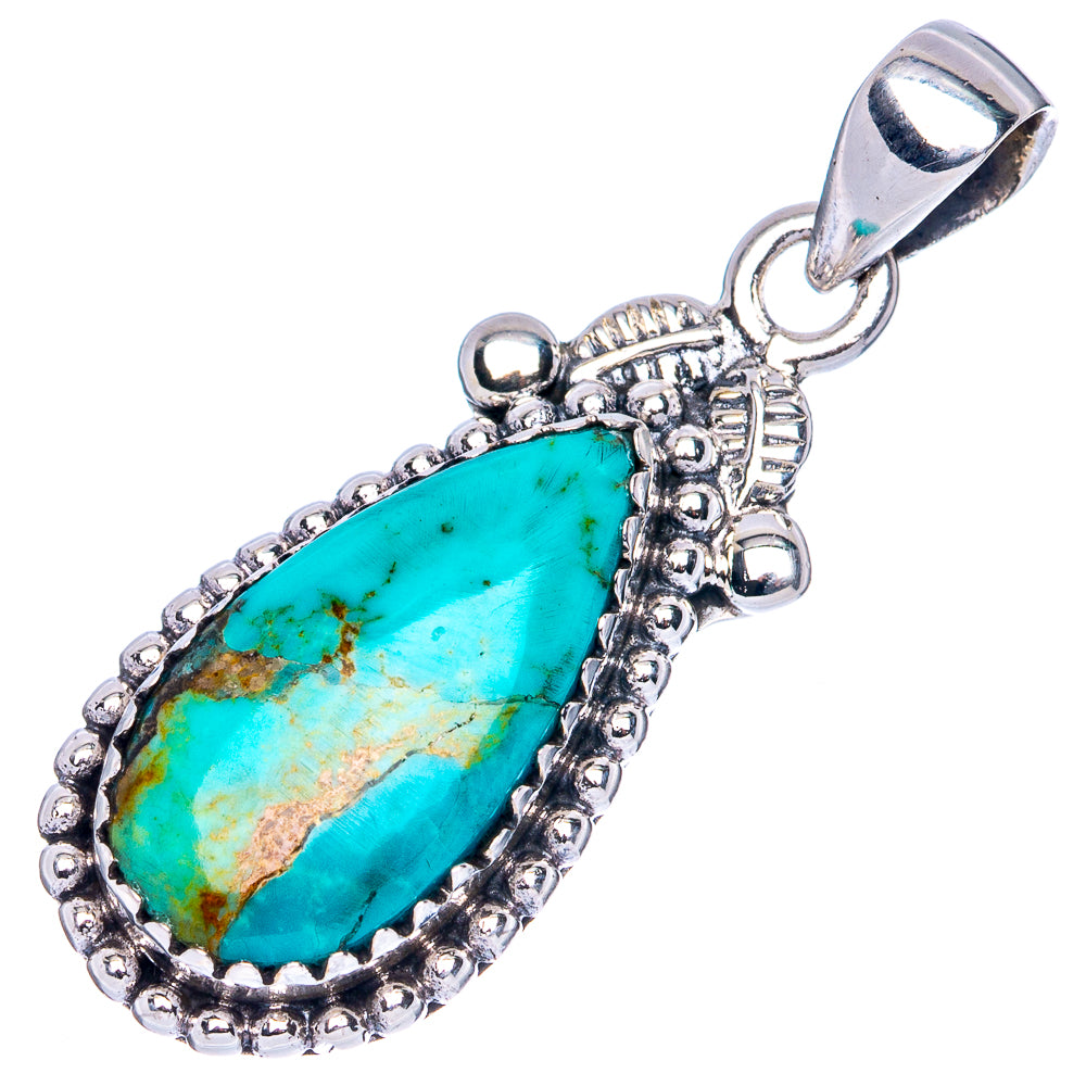 Rare Arizona Turquoise Pendant 1 3/8" (925 Sterling Silver) P42009