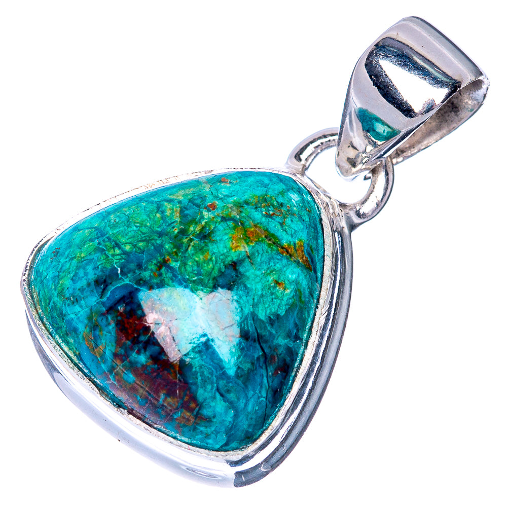 Shattuckite Chrysocolla Pendant 1" (925 Sterling Silver) P40877