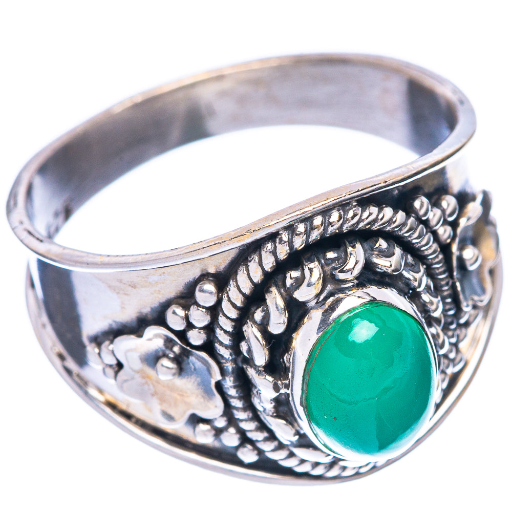Chrysoprase 925 Sterling Silver Ring Size 8 (925 Sterling Silver) R5426