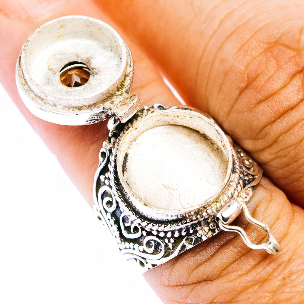 Citrine Poison Ring Size 8 (.925 Sterling Silver)