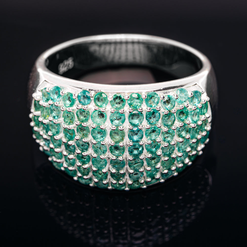 Zambian Emerald Ring Size 11 (.925 Sterling Silver)
