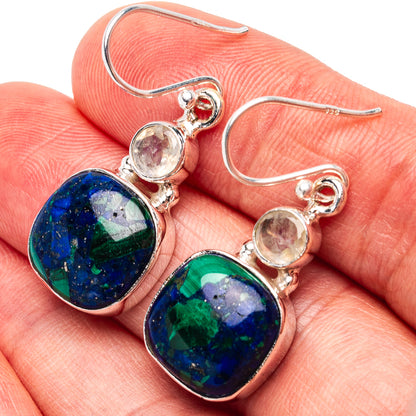 Premium Azurite Malachite Earrings 1 1/2" (.925 Sterling Silver)