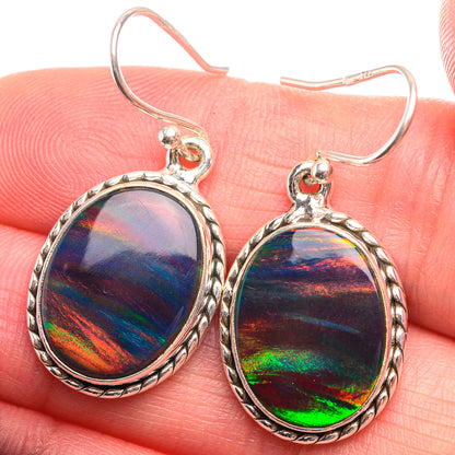 Aura Opal Earrings 1 3/8" (925 Sterling Silver) EARR432159