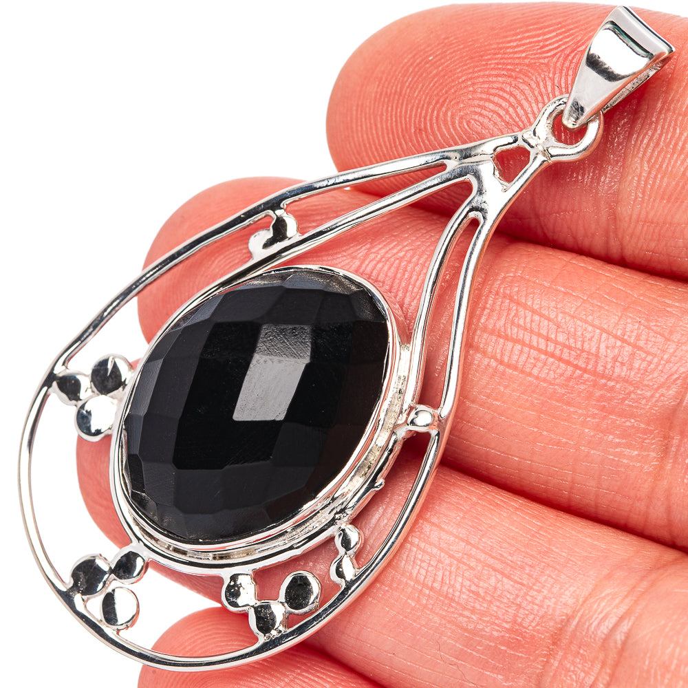 Asc Premium Black Onyx Pendant 2" (925 Sterling Silver) P42276