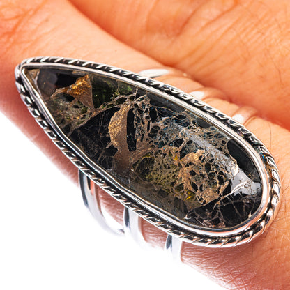 Large Copper Black Onyx Ring Size 8.5 (925 Sterling Silver) R144212