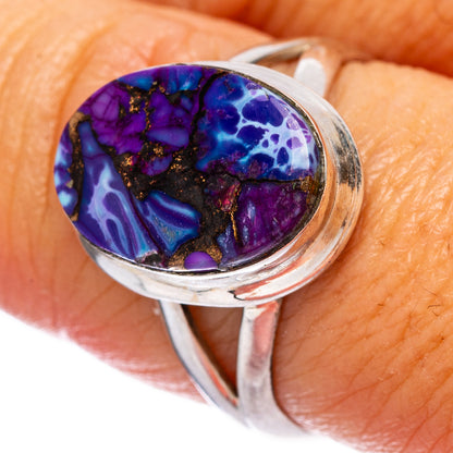 Purple Copper Composite Turquoise Ring Size 8 (925 Sterling Silver) R146523