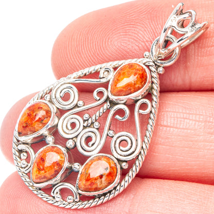 Sponge Coral Pendant 1 5/8" (925 Sterling Silver) P41053
