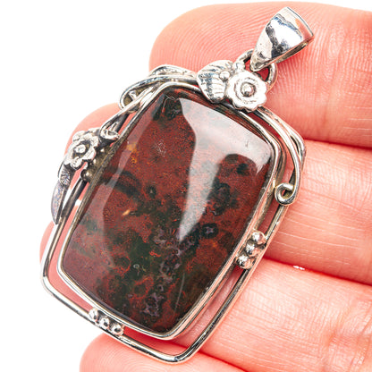 Bloodstone Pendant 1 3/4" (925 Sterling Silver) P39263