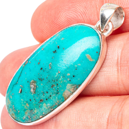 Persian Turquoise Pendant 1 3/4" (925 Sterling Silver) P42833
