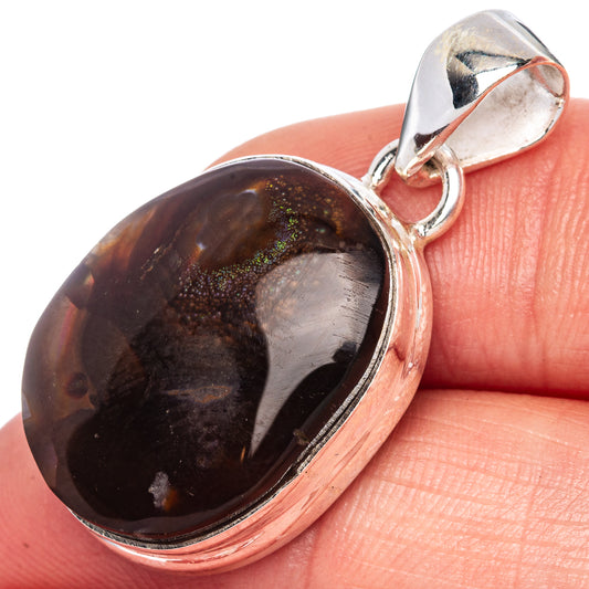 Rare Mexican Fire Agate Pendant 1 3/8" (925 Sterling Silver) P41693
