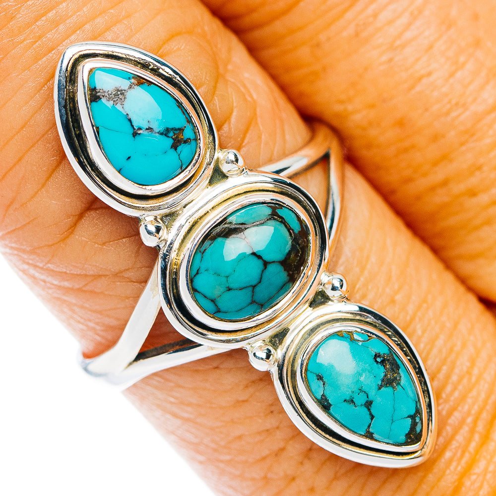 Spiderweb Turquoise Ring Size 9.25 (.925 Sterling Silver)
