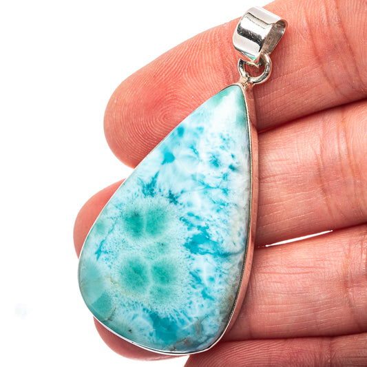 Larimar Pendant 2 1/8" (.925 Sterling Silver)