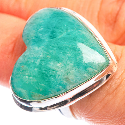 Large Amazonite 925 Sterling Silver Ring Size 6.5
