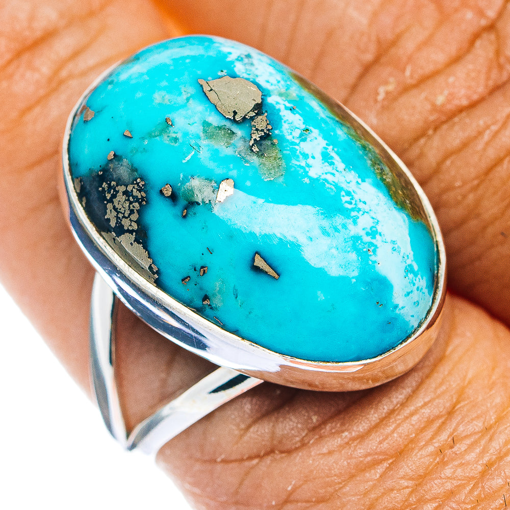 Premium Persian Turquoise Ring Size 8.25 (.925 Sterling Silver)
