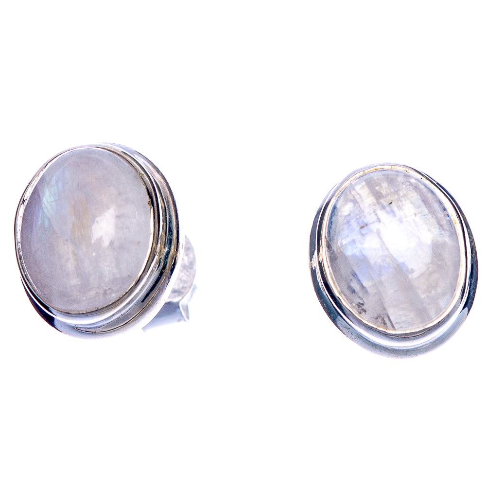 Rainbow Moonstone Earrings 3/8" (925 Sterling Silver) E433519