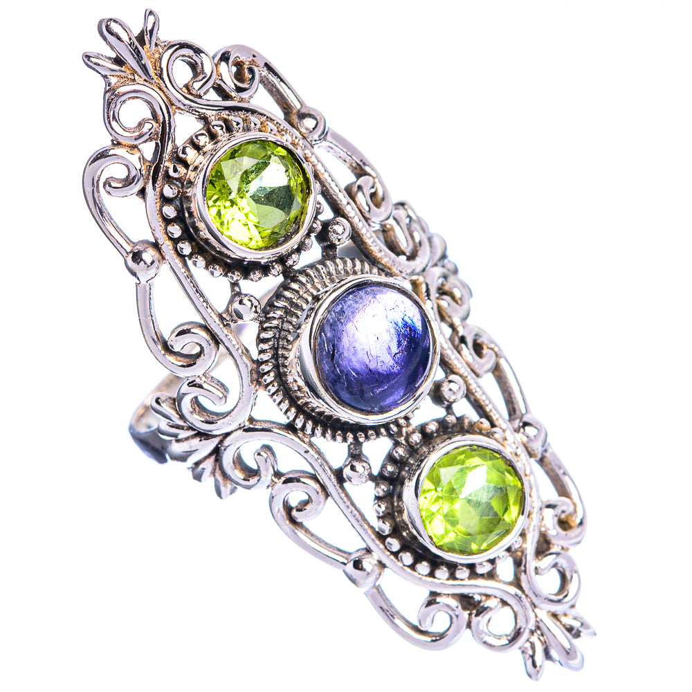 Large Tanzanite, Peridot Ring Size 8.5 (925 Sterling Silver) R144369