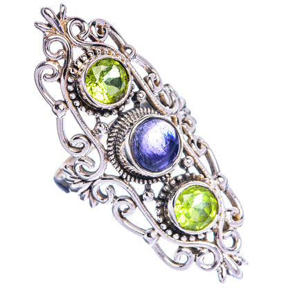 Large Tanzanite, Peridot Ring Size 8.5 (925 Sterling Silver) R144369