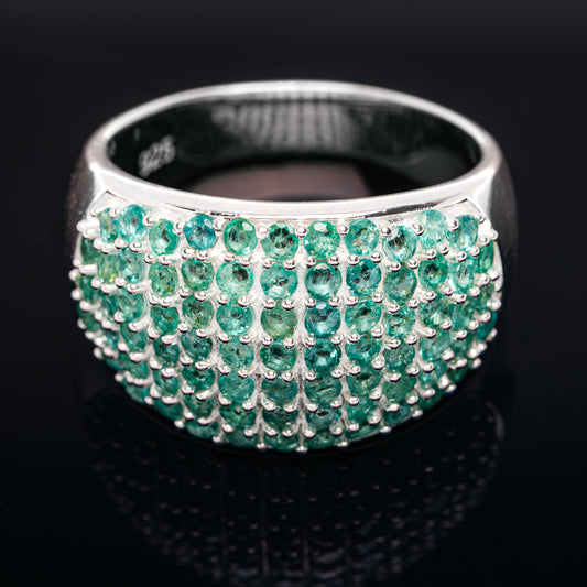 Zambian Emerald Ring Size 10 (.925 Sterling Silver)