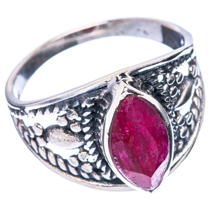 Red Sillimanite Dainty Ring Size 7.75 (925 Sterling Silver) R5949