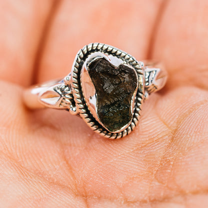 Moldavite Ring Size 7 (.925 Sterling Silver)