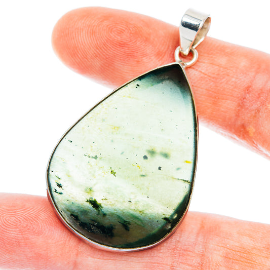 Premium Nephrite Jade Pendant 2" (.925 Sterling Silver)