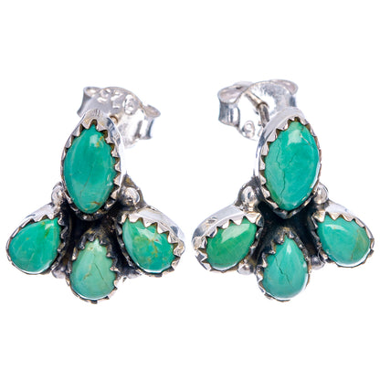 Native Style Mojave Turquoise Earrings 5/8" (.925 Sterling Silver)