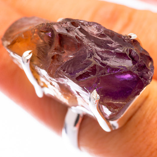 Large Raw Ametrine Ring Size 7.5 (925 Sterling Silver) R140795