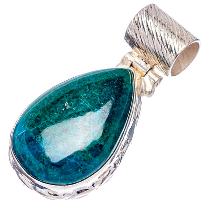 Chrysocolla Pendant 1 1/4" (.925 Sterling Silver)