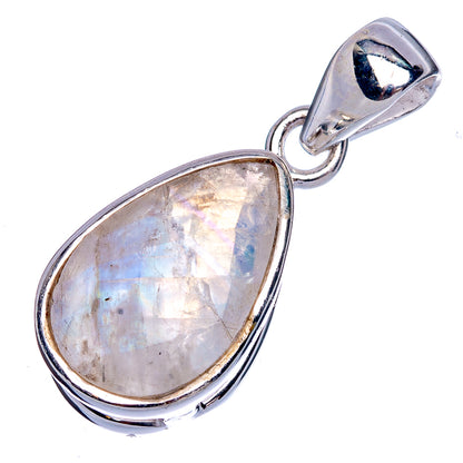 Rainbow Moonstone Pendant 1 1/8" (925 Sterling Silver) P40301