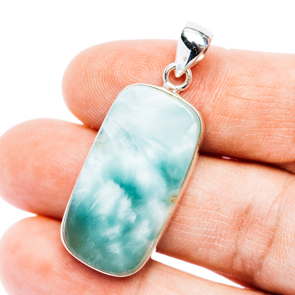 Premium Hemimorphite Pendant 1 5/8" (.925 Sterling Silver)