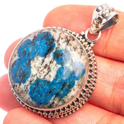 K2 Blue Azurite Pendant 1 5/8" (925 Sterling Silver) P38890