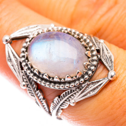 Rainbow Moonstone Ring Size 7.5 (925 Sterling Silver) R140735