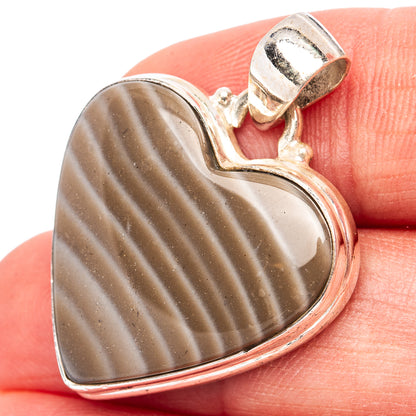 Striped Flint Pendant 1 3/8" (.925 Sterling Silver)