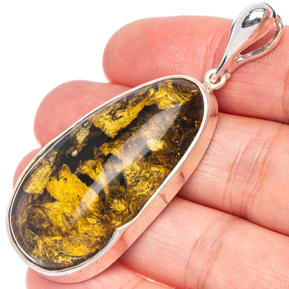 Ana Silver Co Baltic Amber Pendant 2 3/8" (925 Sterlnig Silver)