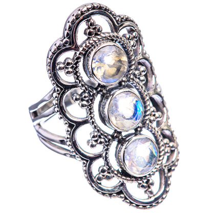 Rainbow Moonstone Ring Size 6.25 (925 Sterling Silver) R142112