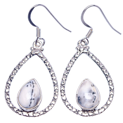 Premium Dendritic Opal Earrings 1 3/4" (.925 Sterling Silver)