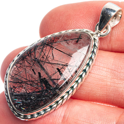 Tourmalinated Quartz Pendant 1 3/4" (925 Sterling Silver) P39727