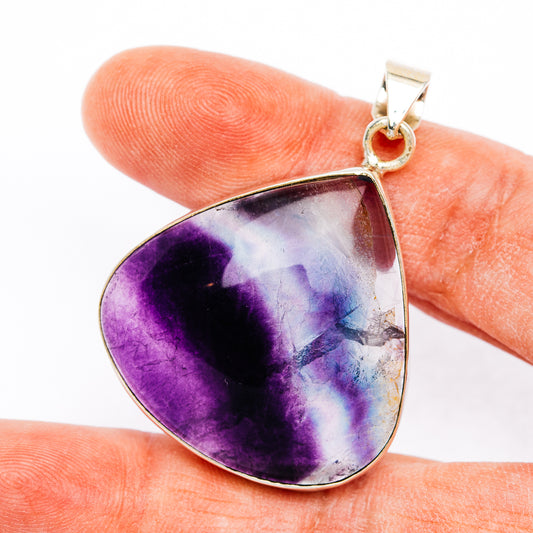 Premium Fluorite Pendant 1 7/8" (.925 Sterling Silver)