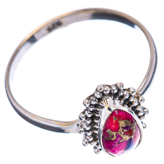 Sterling silver ring with teardrop cabochon and scalloped prong setting