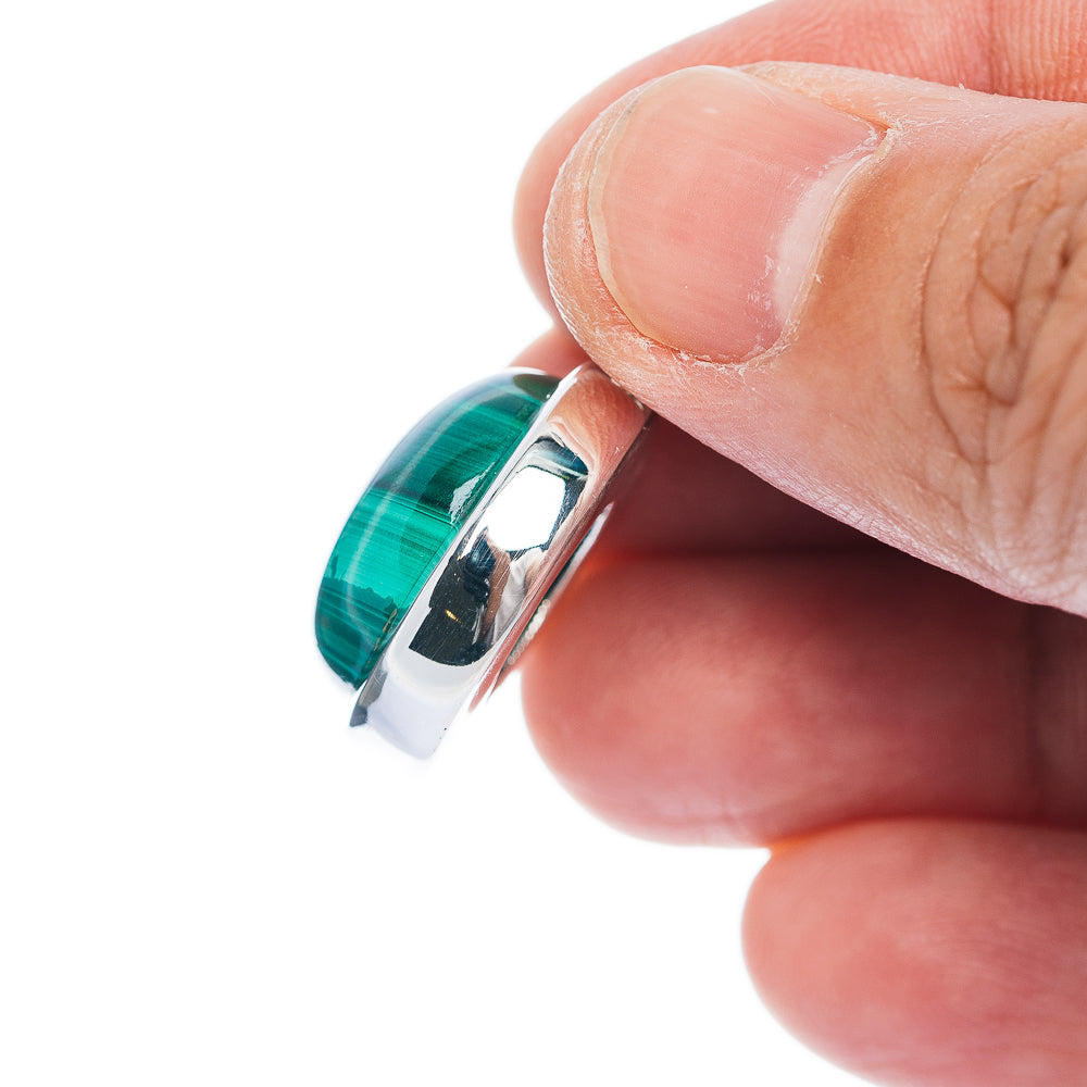 Premium Malachite Pendant 1 3/8" (.925 Sterling Silver)