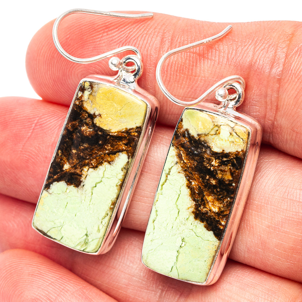 Premium Lemon Chrysoprase Earrings 1 5/8" (.925 Sterling Silver)