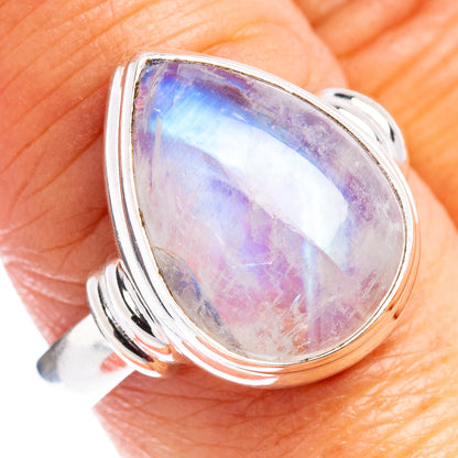 Rainbow Moonstone Ring Size 9 (.925 Sterling Silver)