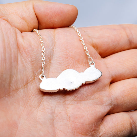 Sterling silver chain necklace with cloud-shaped pendant