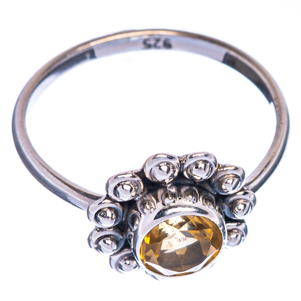 Faceted Citrine Dainty Ring Size 6.5 (925 Sterling Silver) R147198