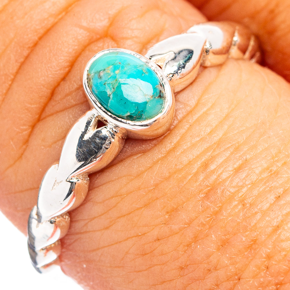 Dainty Mohave Turquoise Ring Size 8.75 (.925 Sterling Silver)
