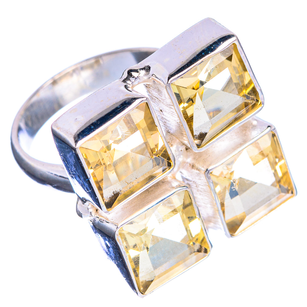 Large Faceted Citrine Ring Size 7 (925 Sterling Silver) R144341